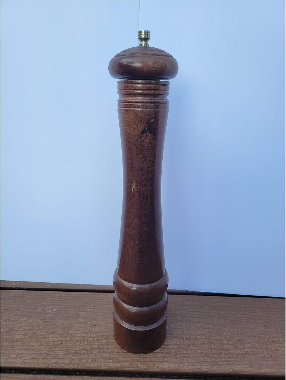 Olde Thompson Brown Wood Pepper Mill Grinder Large Sheffield Steel Adjustable